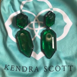 Authentic Kendra Scott Drop Earrings - Emerald